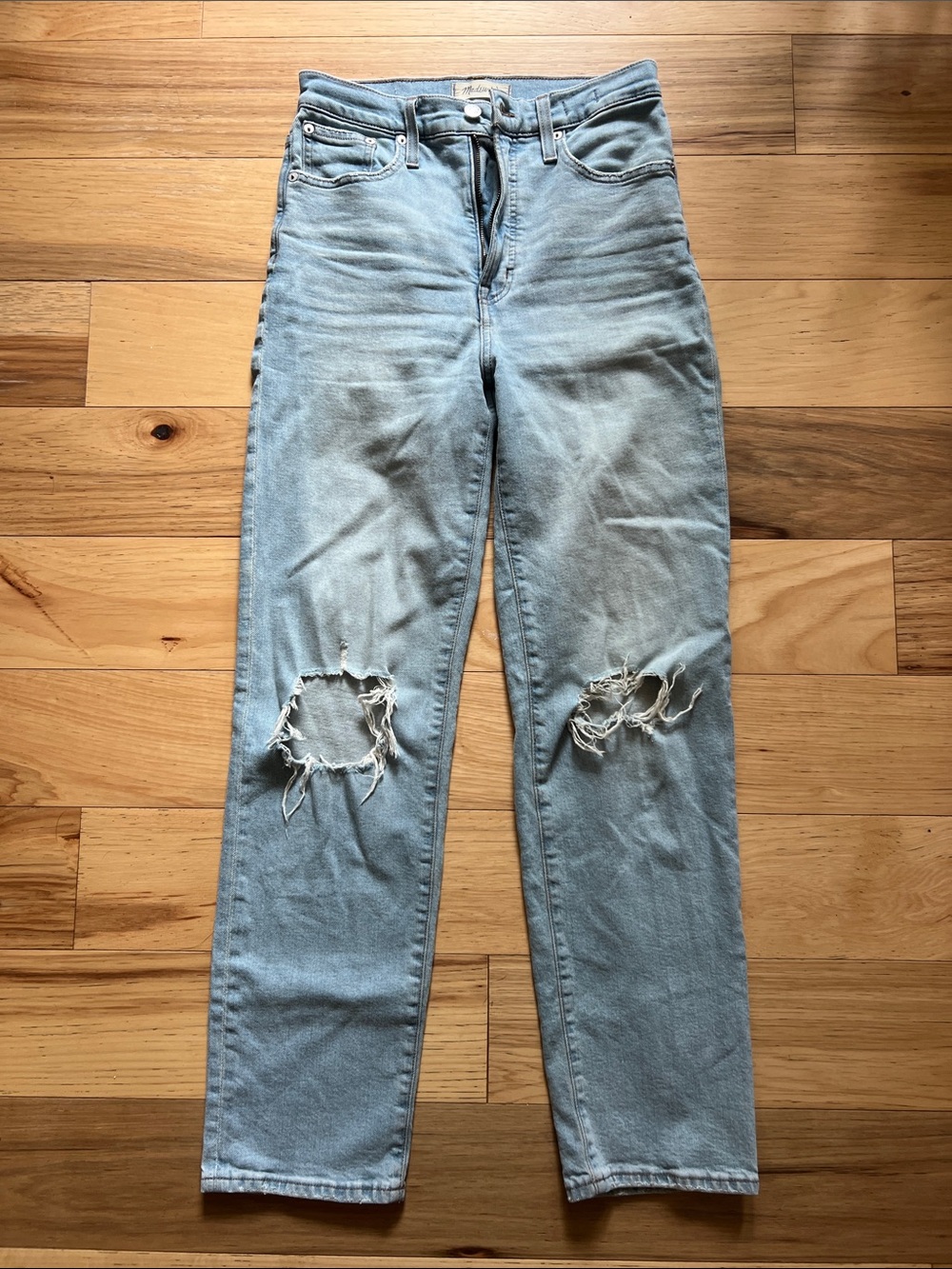 Madewell Light Blue High-Rise Distressed Jeans
